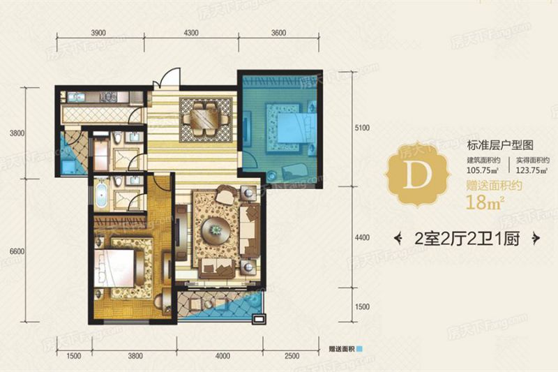 包頭裝修方案包頭翡麗灣三期105.75㎡