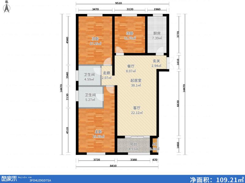 包頭裝修方案包頭維多利·新天地123㎡