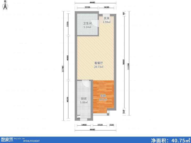 包頭裝修方案包頭呼得木林新天地58㎡